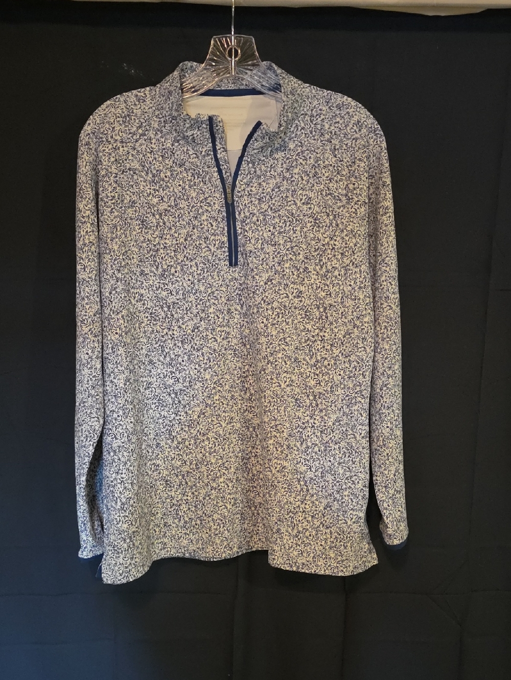 Peter Millar Light Blue and White Printed Pullover